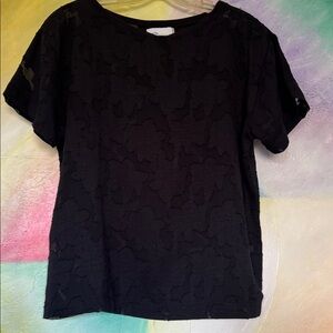 Nordstrom Rack black floral burnout top. Size S